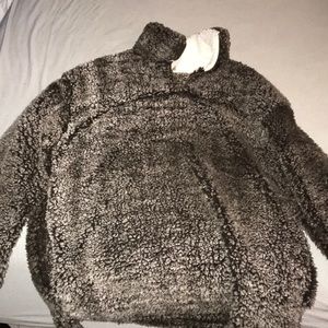 fur half zip pullover